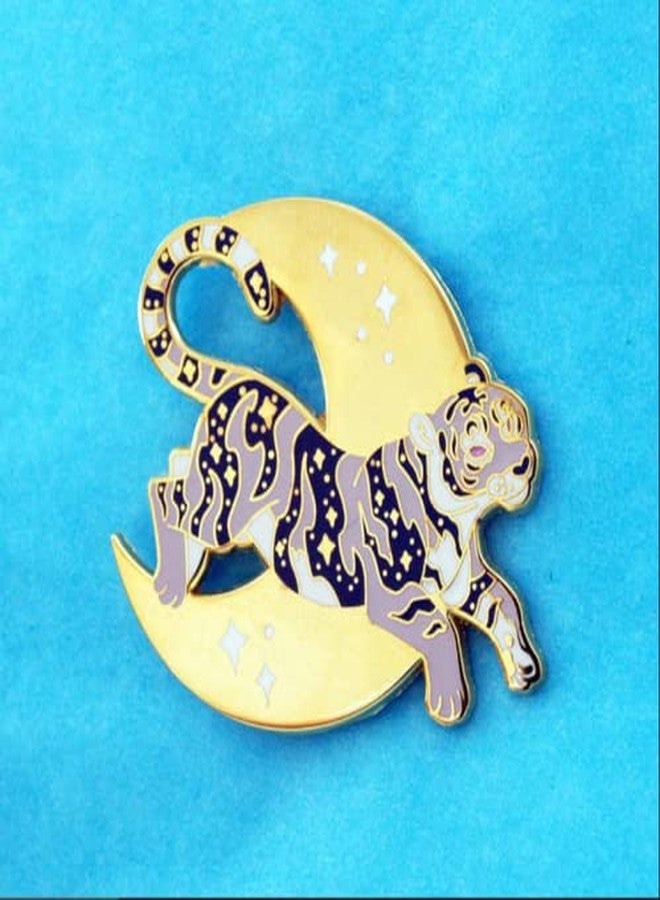 Untitled Cute Purple Tiger In The Sky Moon Stars Enamel Pin Novelty Brooch Buttons Jewelry for Jackets Jeans Backpack Cloth Lapel Bag Hat Gift for Women Girl - Image 2